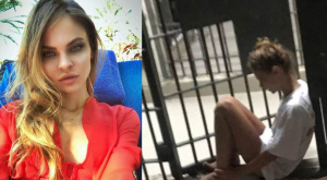 Anastasia in a police station cell in Pattaya